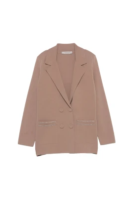 Dubbelknäppt Blazer med Prydnader