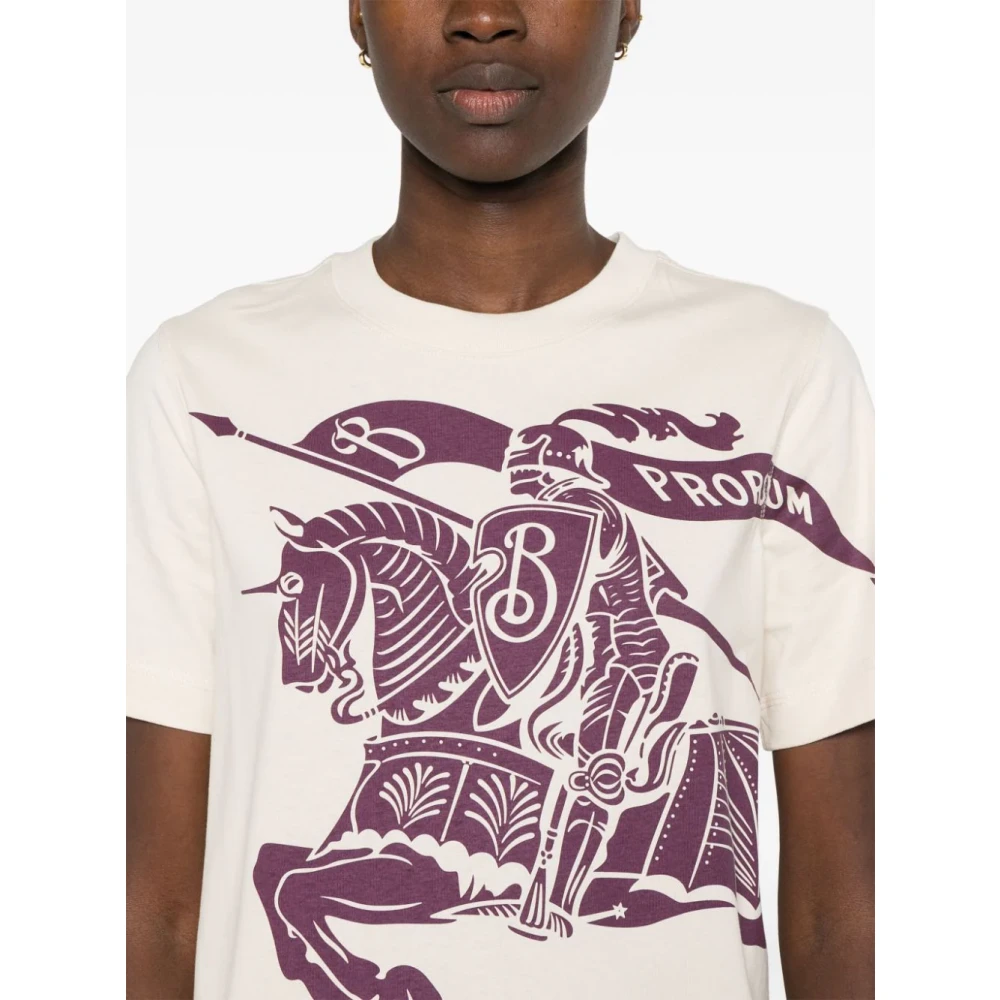 Burberry Equestrian Knight Design T-shirt Wit White Dames