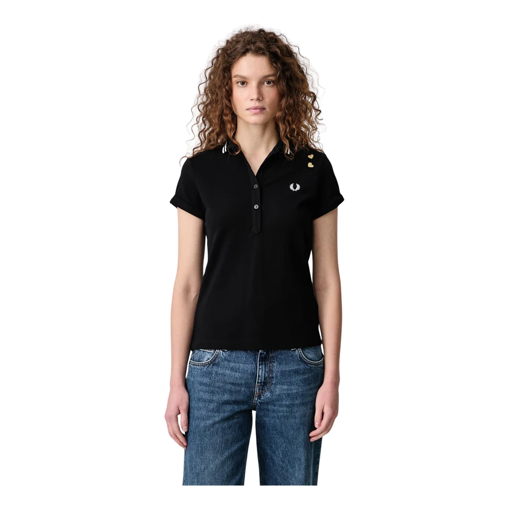 Fred Perry Donna Nero Top, Xs, New,