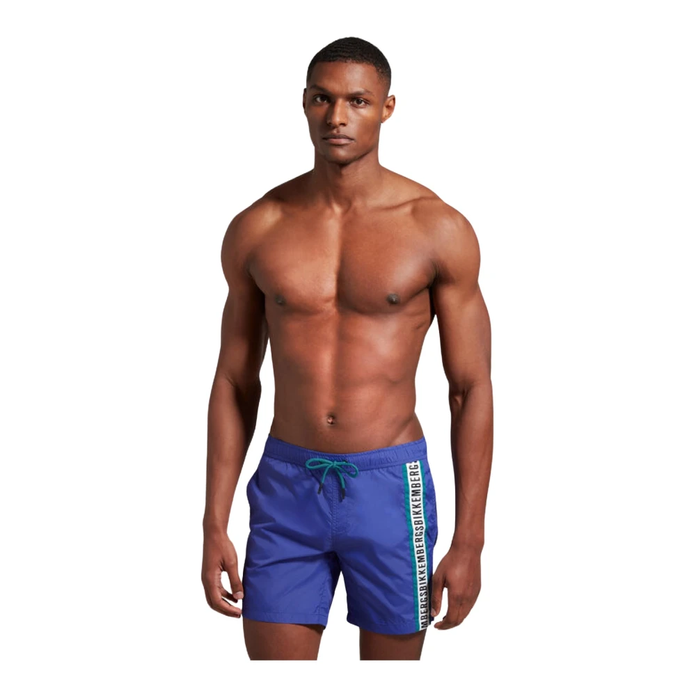 Bikkembergs Zijlogo Zwemshorts Multicolor Blue Heren