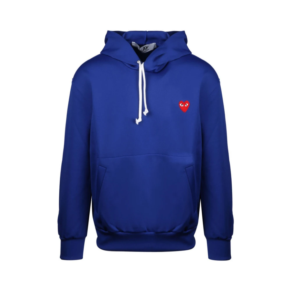 Comme des Garçons Play Hjärtapplikation Hoodie Blue, Herr