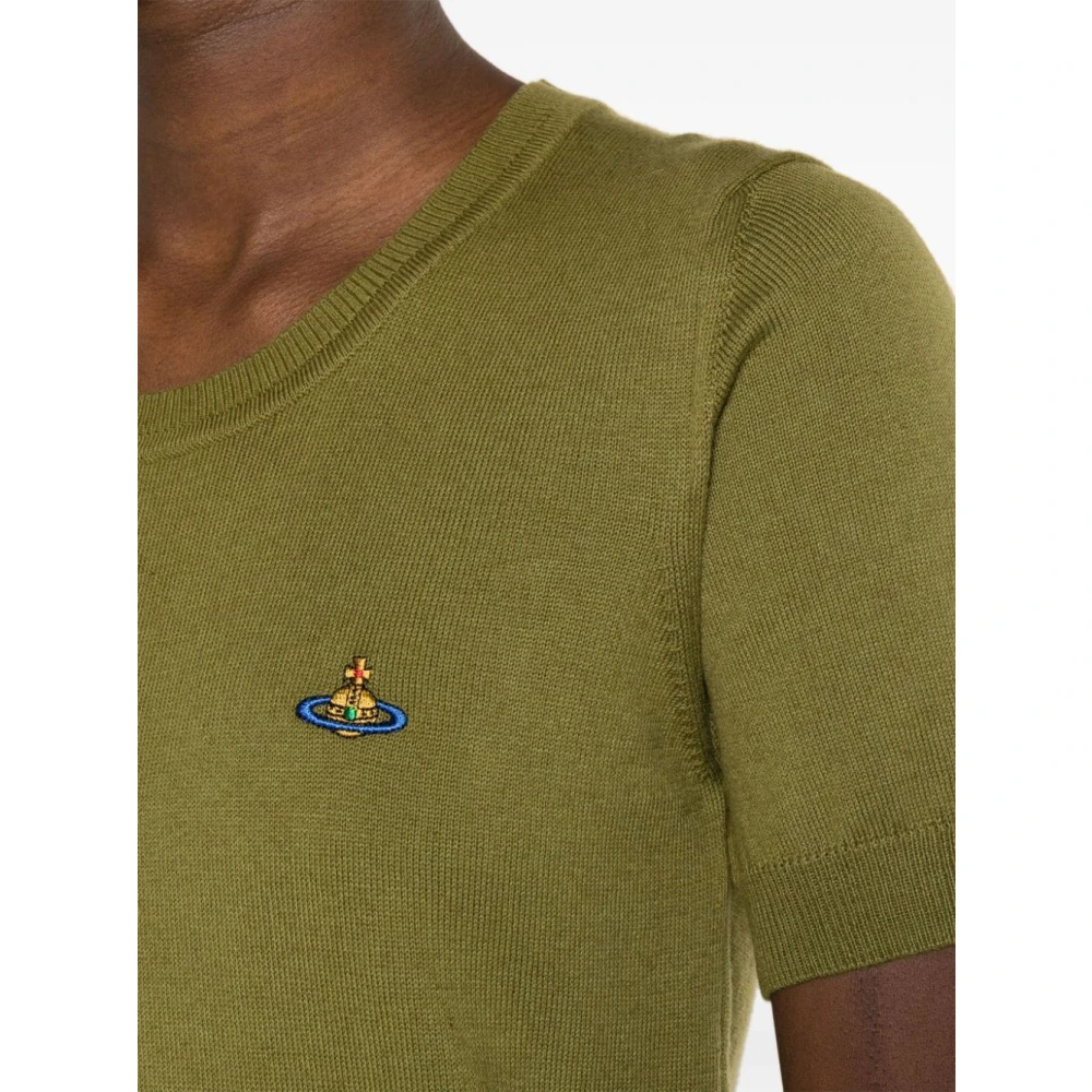 Vivienne Westwood Groene Bea Sweater met Geborduurd Logo Green Dames