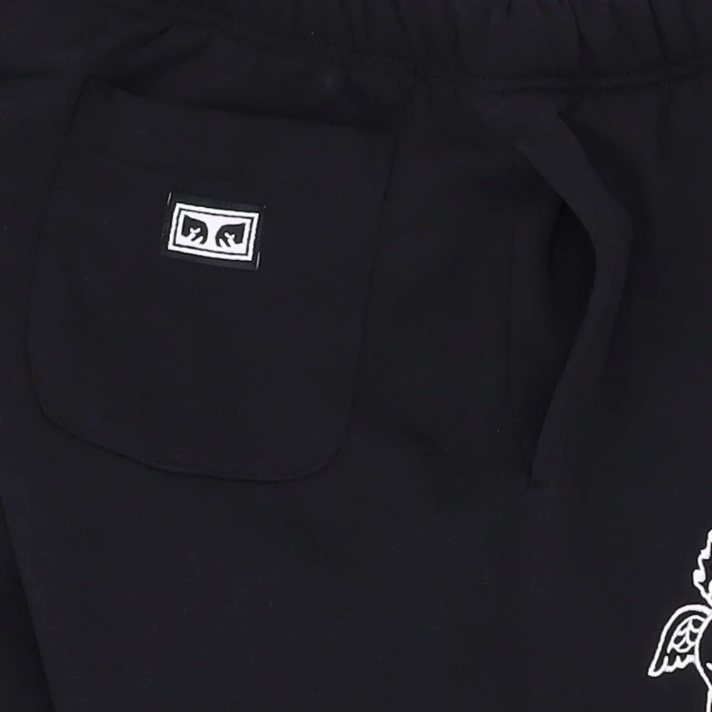 Obey Cherubs Zwarte Sweatpants Lange Broek Black Heren