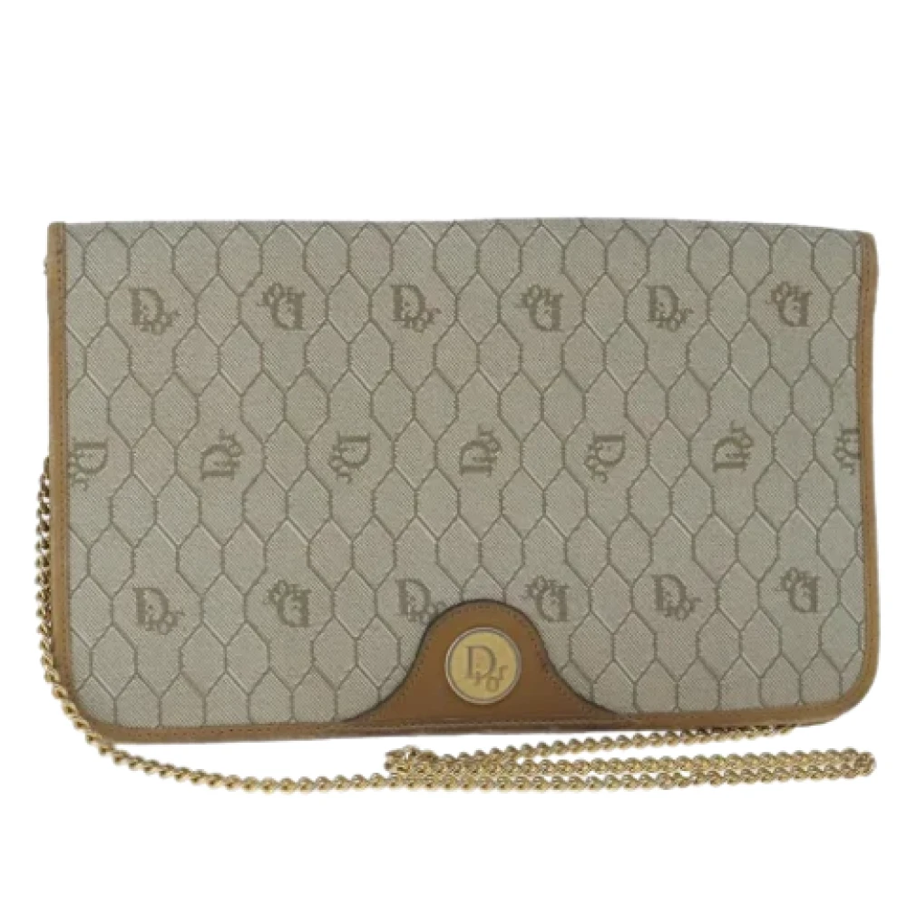 Dior Vintage Pre-owned Canvas clutches Beige Dames