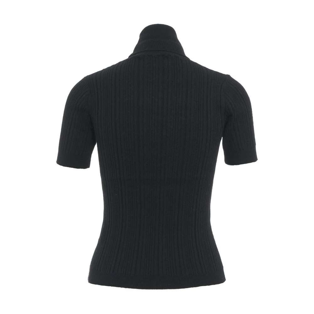 Jucca Geribbelde Gebreide Coltrui Black Dames