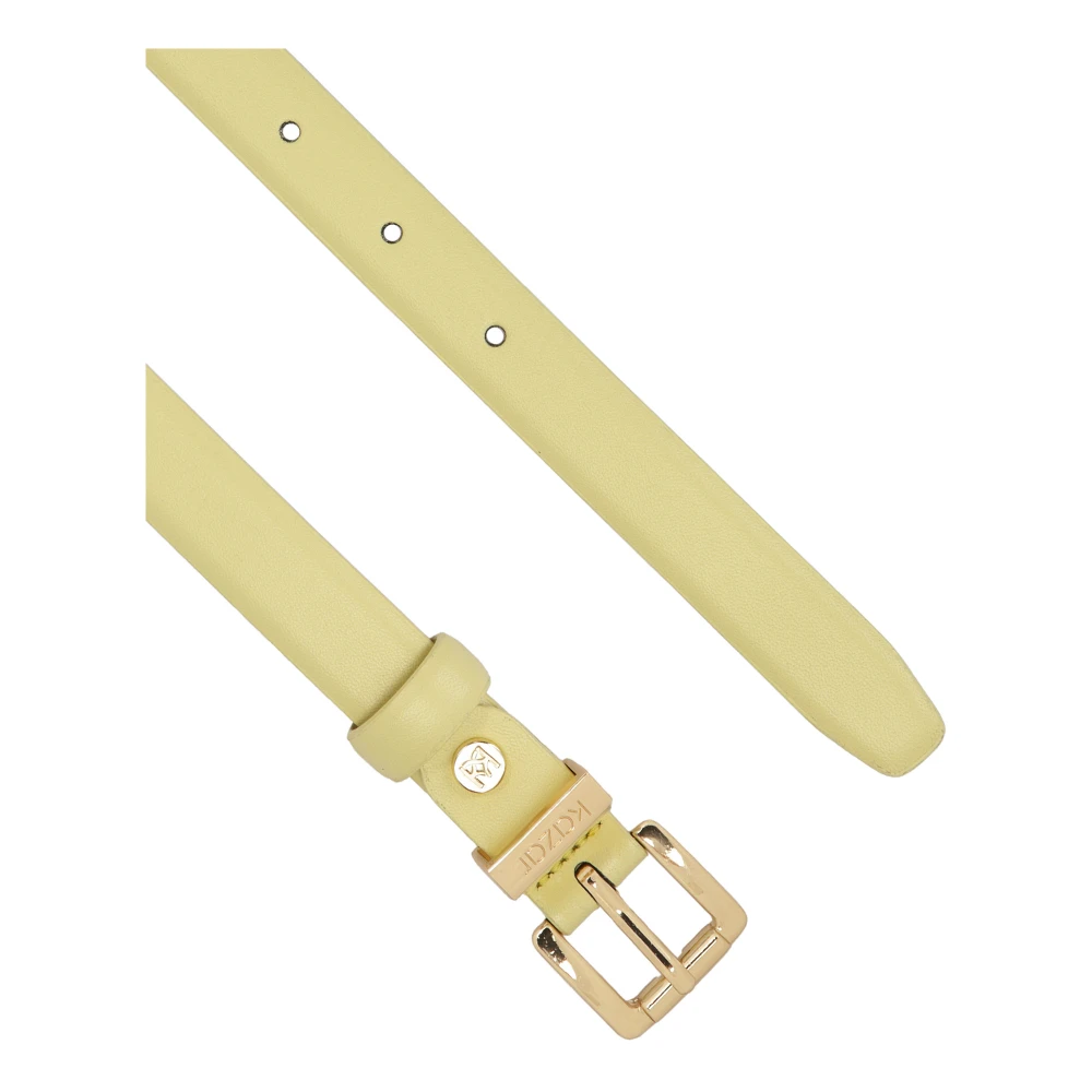 Kazar Lichtgeel smalle leren riem Yellow Dames