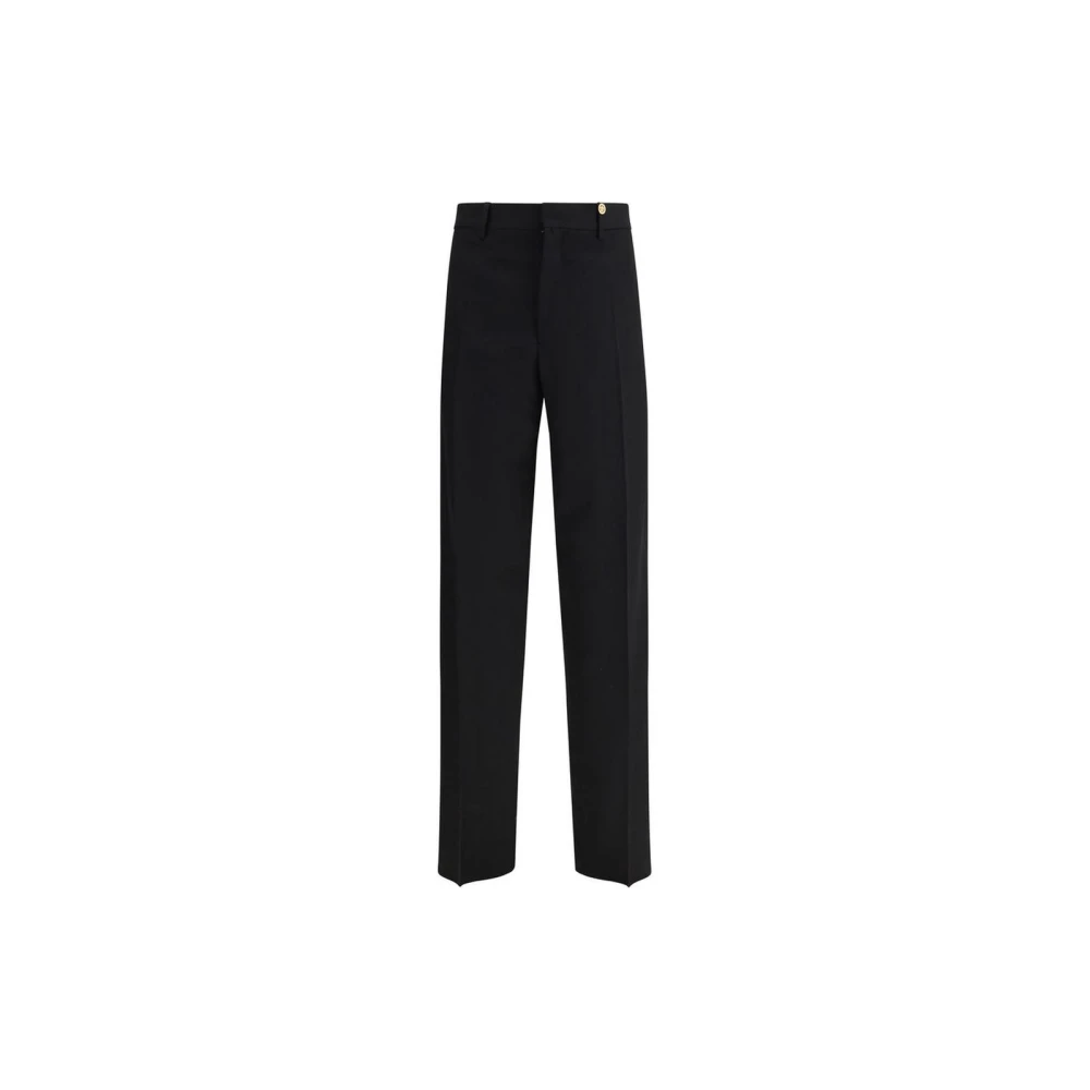 Versace Wool Trousers - Male - Straight Trousers - Black - Xl - Trousers