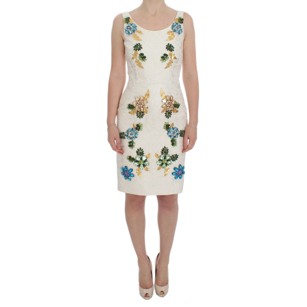Dolce & Gabbana Women's White Floral Brocade Sicily Dress - Short Dresses - S - Dresses