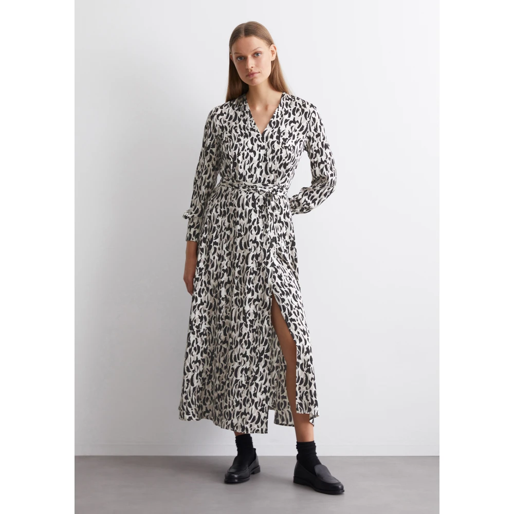 Marc O'Polo Lange wikkeljurk gevormd Multicolor Dames