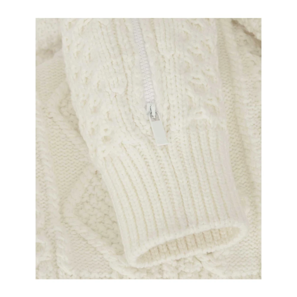 Dior Stijlvolle Ivory Crewneck Gebreide trui Beige Heren
