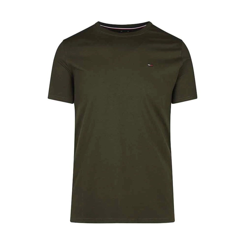 Tommy Jeans Geborduurd logo aansluitend T-shirt Groen Green Heren