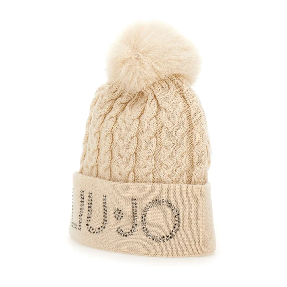 Liu Jo Beige Logo Hoed voor Winteroutfits Beige Dames