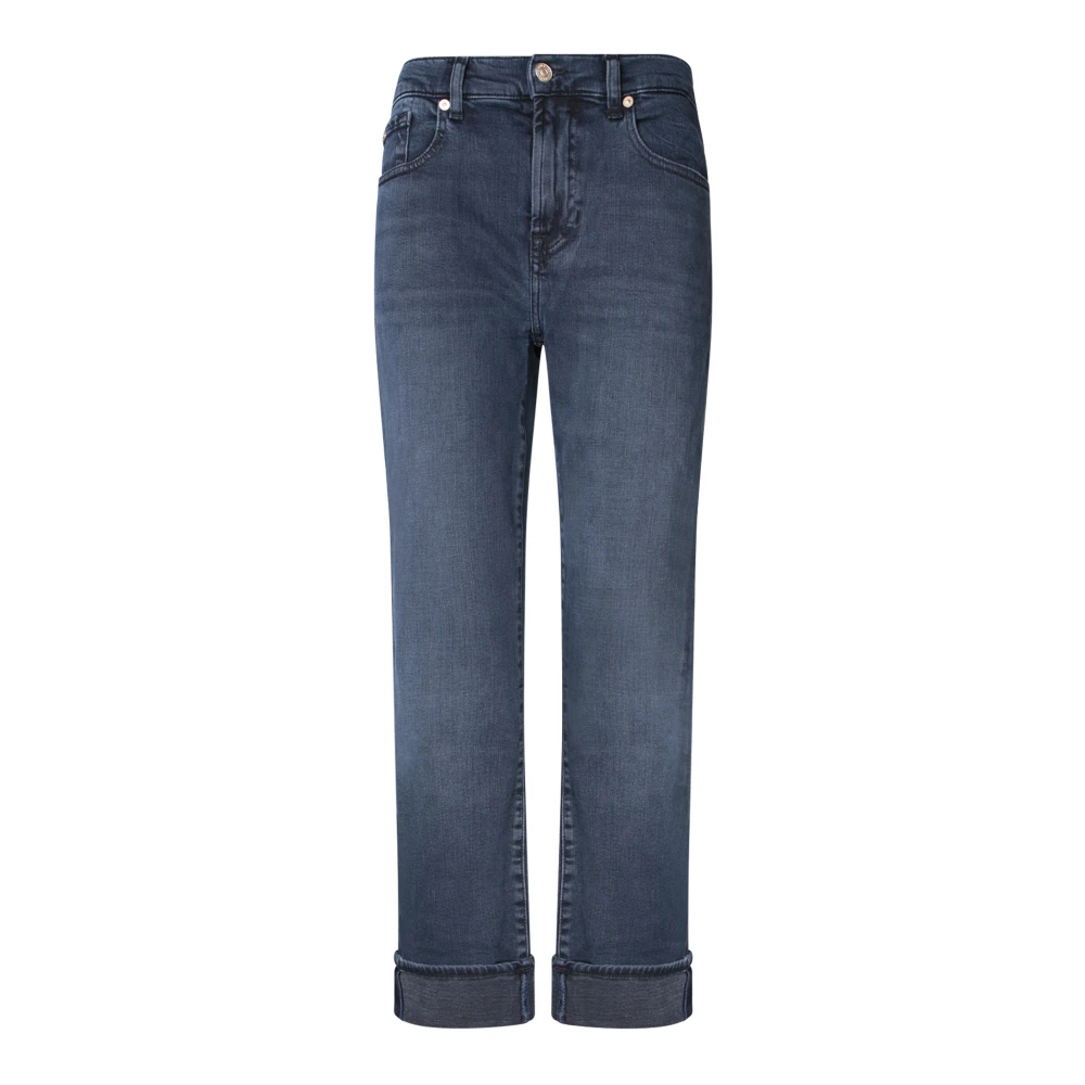 7 For All Mankind Jeans Straight Pre-owned Blue Dames