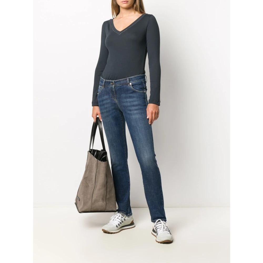 BRUNELLO CUCINELLI Blauwe Sweatshirt Damesmode Aw24 Blue Dames