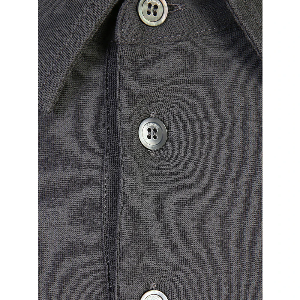 Zanone Grijze Katoenen Poloshirt met Kraag Gray Heren