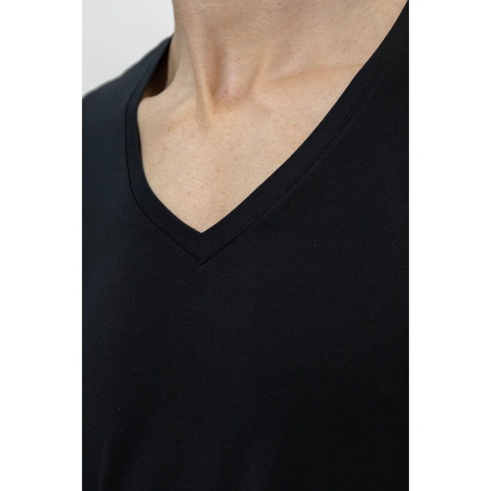 Hanro Katoenen T-shirt Black Heren