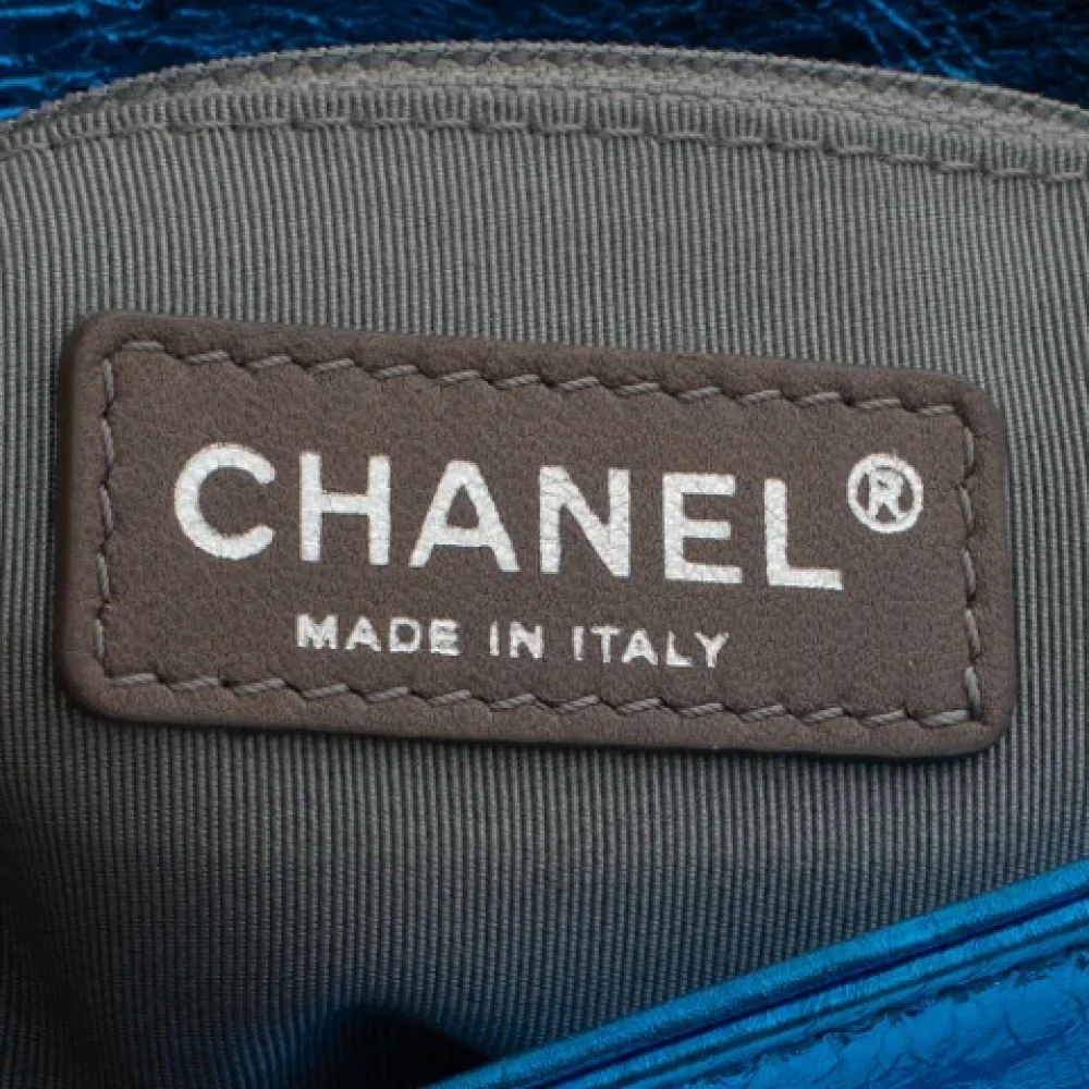 Chanel Vintage Pre-owned Leather chanel-bags Blue Dames