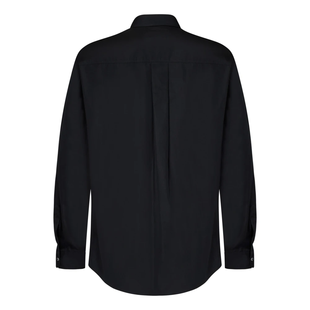 Dsquared2 Zwarte Katoenen Poplin Shirt met Lettering Black Heren