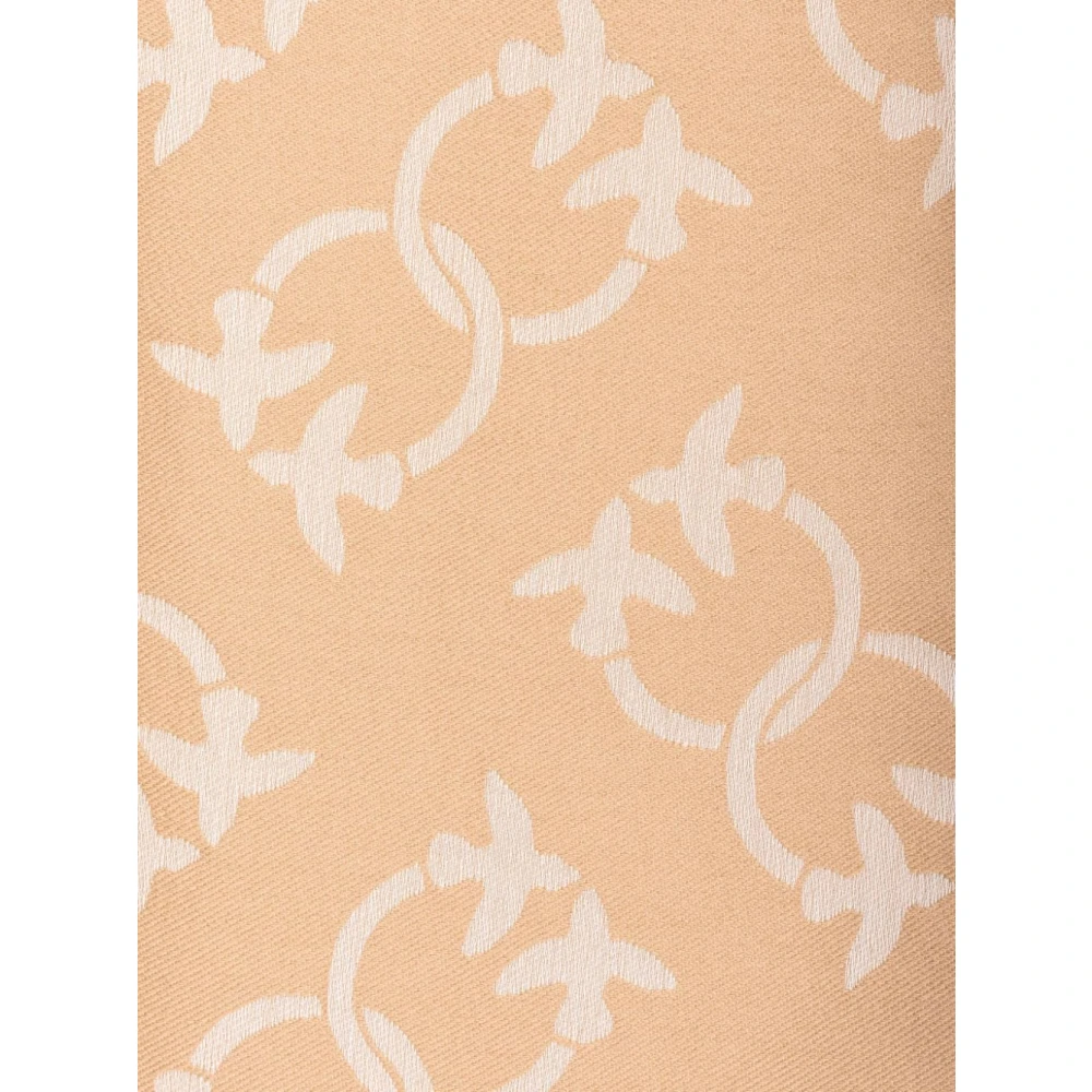 pinko Love Birds Gebreide Sjaal Beige Dames