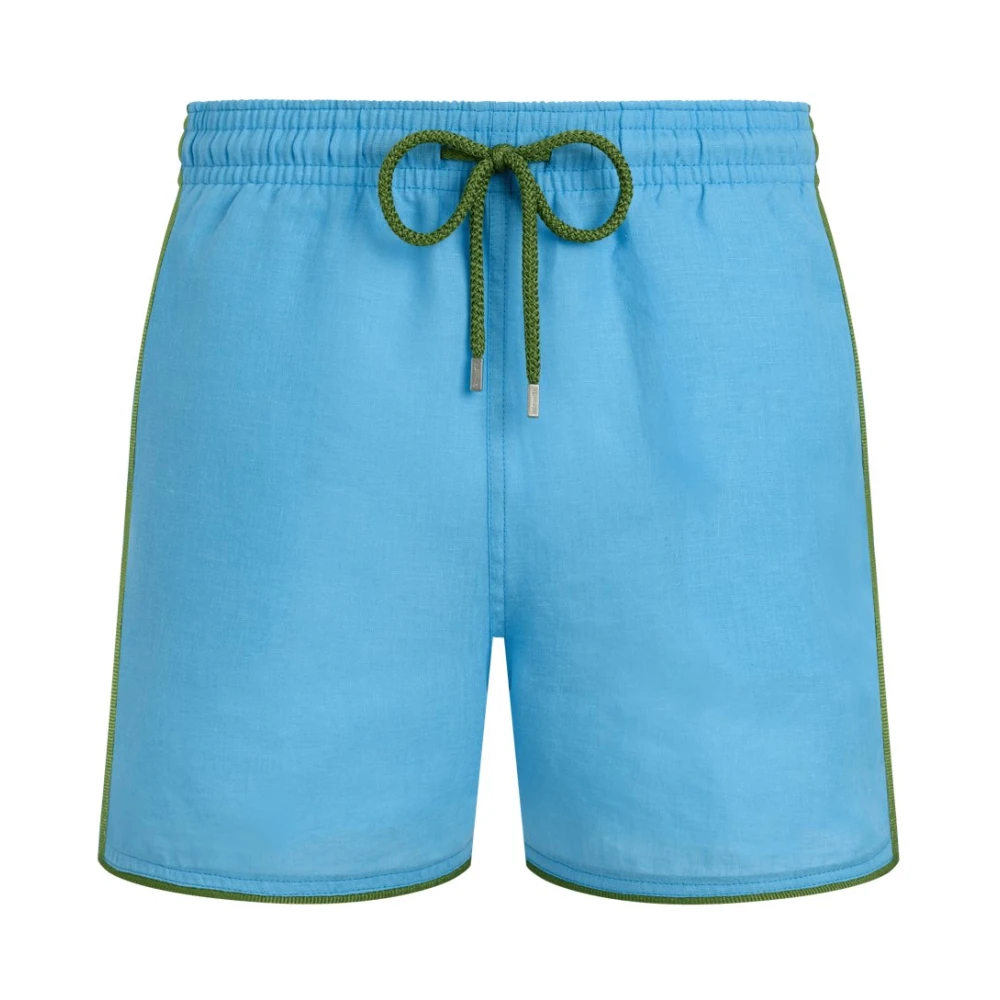 Vilebrequin Uomo Blu - Linen Swim Shorts Solid - Swimwear - L