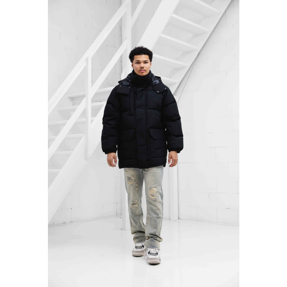 Lacoste Winterjas Zwart Comfort Stijl Kwaliteit Blue Heren