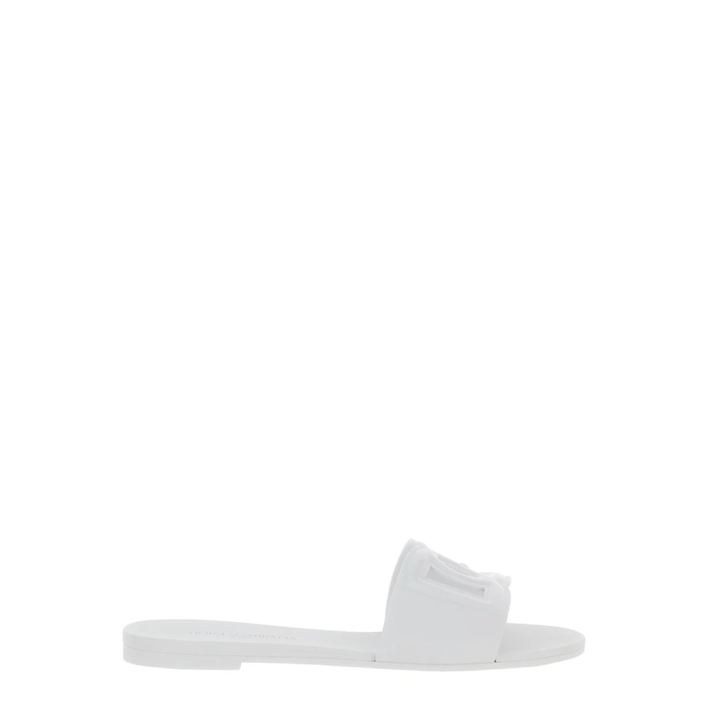 Dolce & Gabbana White Sliders, Female, 5 Uk, Rubber Slide Sandals