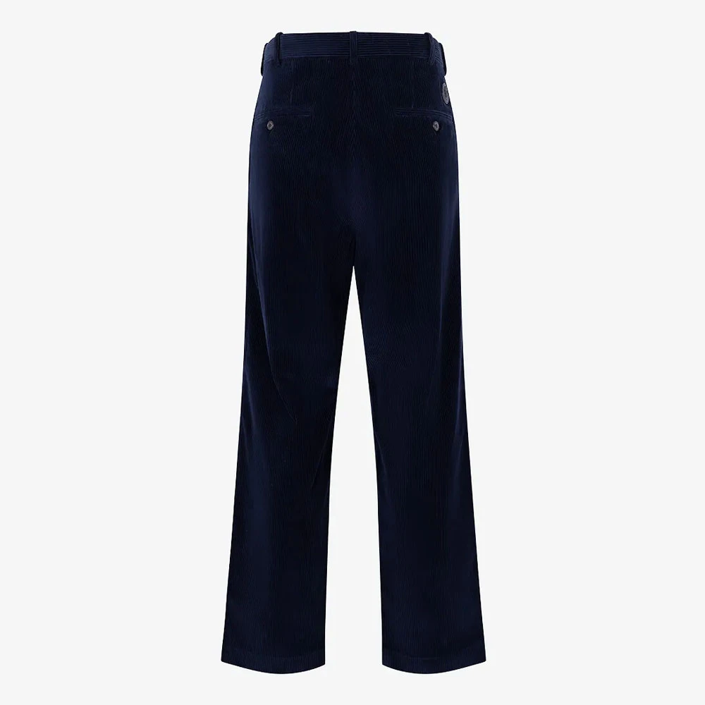 Moncler Ribfluwelen Broek Marineblauw Straight Fit Blue Dames