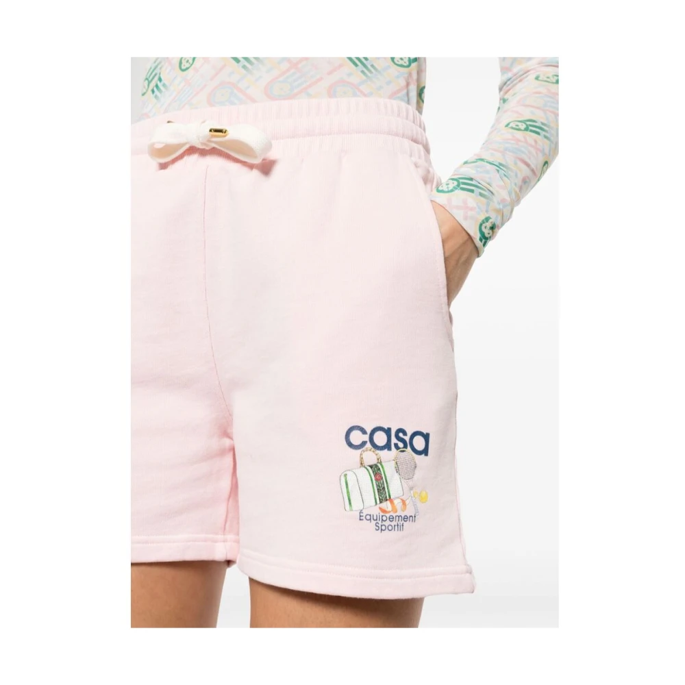 Casablanca Roze Katoenen Logo Shorts Pink Dames