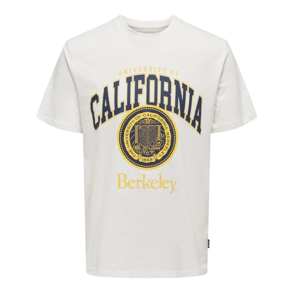 Only & Sons Berkeley College Liefde T-Shirt Beige Heren