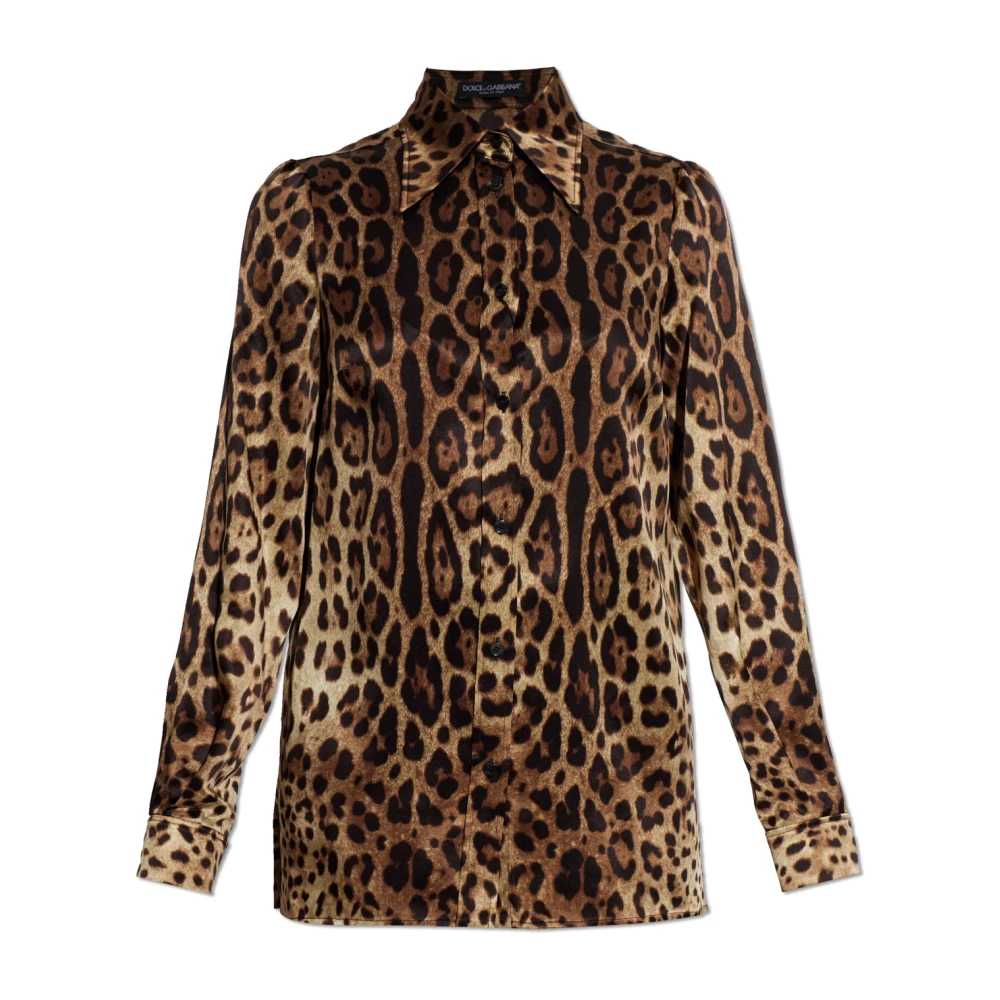 Dolce & Gabbana Women's Brown Shirts, Xs, Silk Shirt