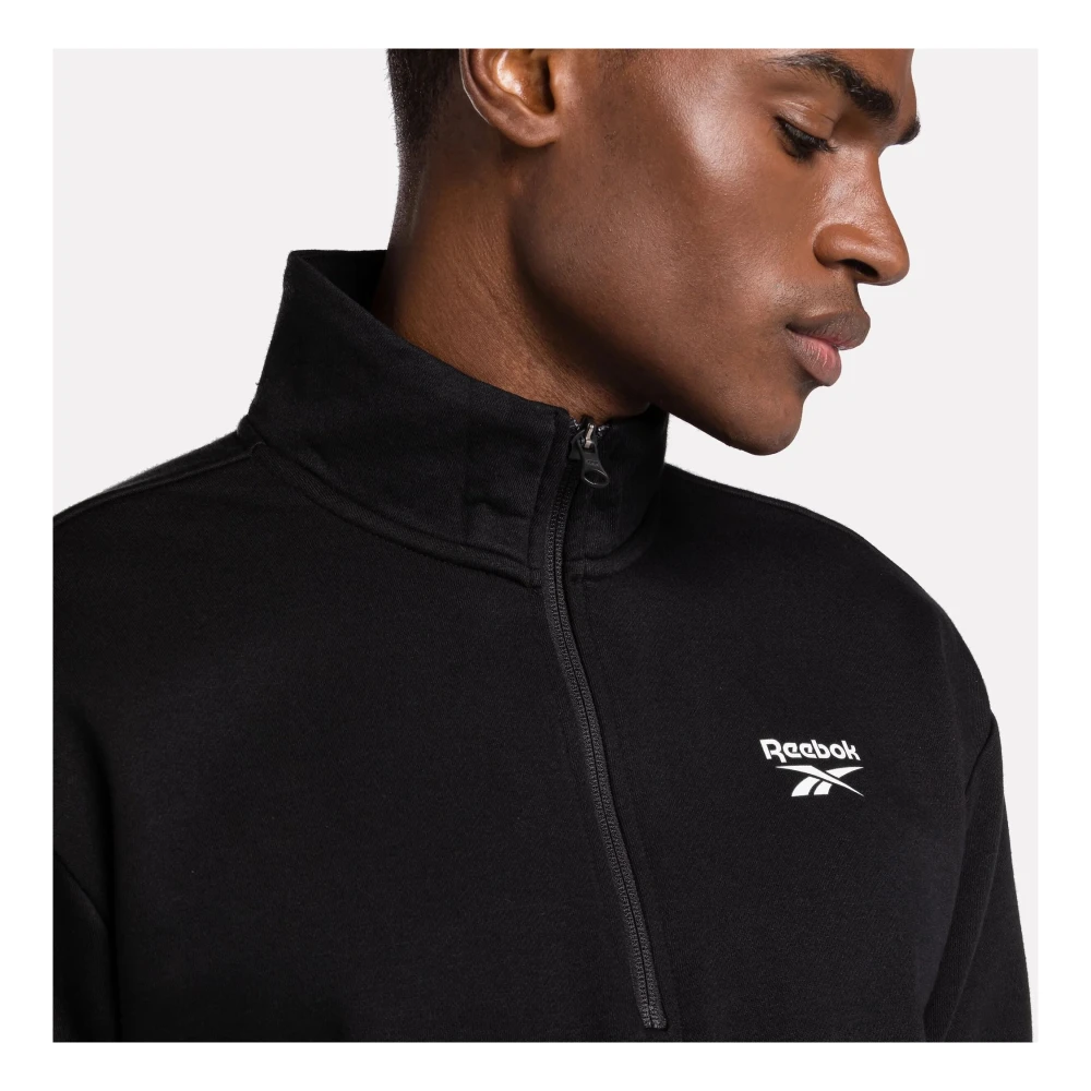 Reebok Kwart Zip Linkerborst Jas Black Heren