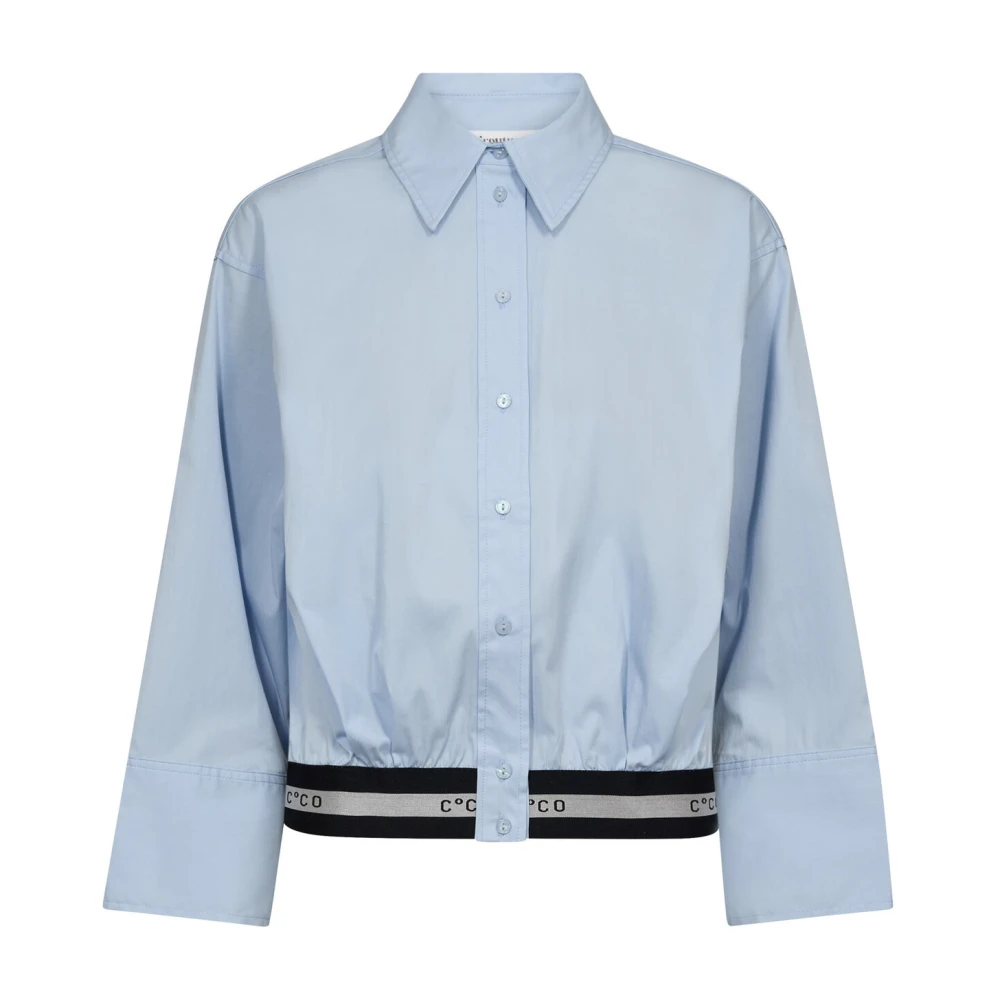 Co'Couture Logo Crop Shirt in Lichtblauw Blue Dames