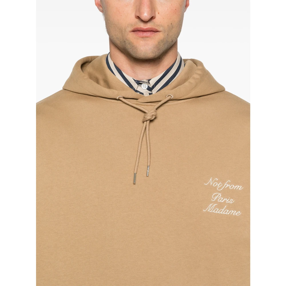 Drole de Monsieur Calligraphy Ice Brown Hoodie Sweaters Brown Heren
