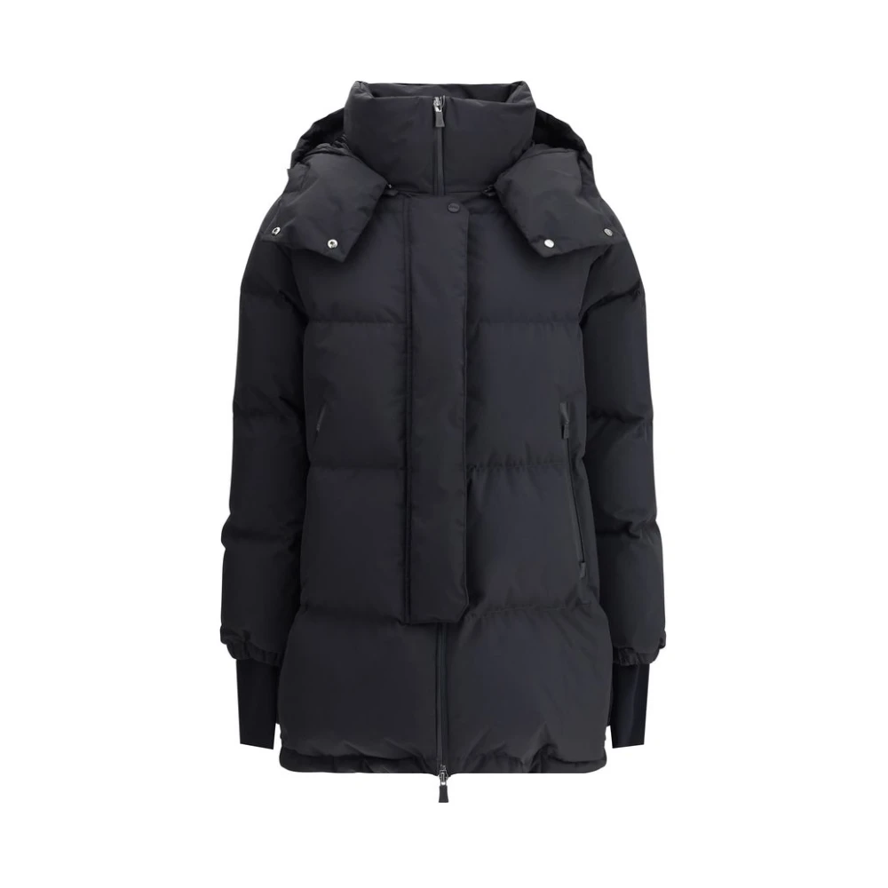 Herno Women's Black Quilted Hooded Down Jacket