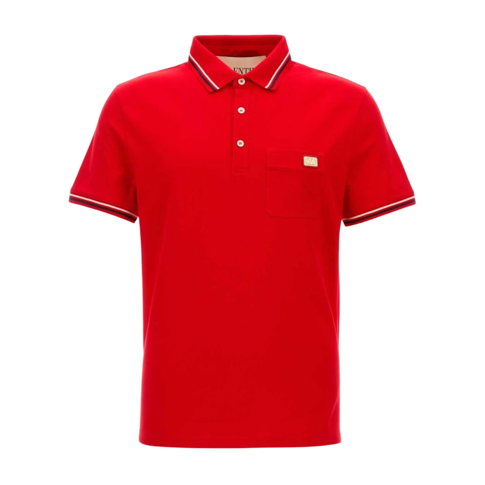Valentino Garavani Uomo Rosso - Polo In Cotone Con Firma Vlogo Signature - Tops - L