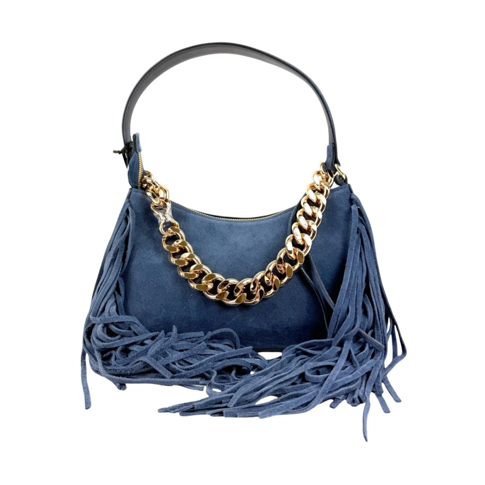 Twinset Women's Blue Liliane Small Suede Bag - Shoulder Bags - One Size - Bags