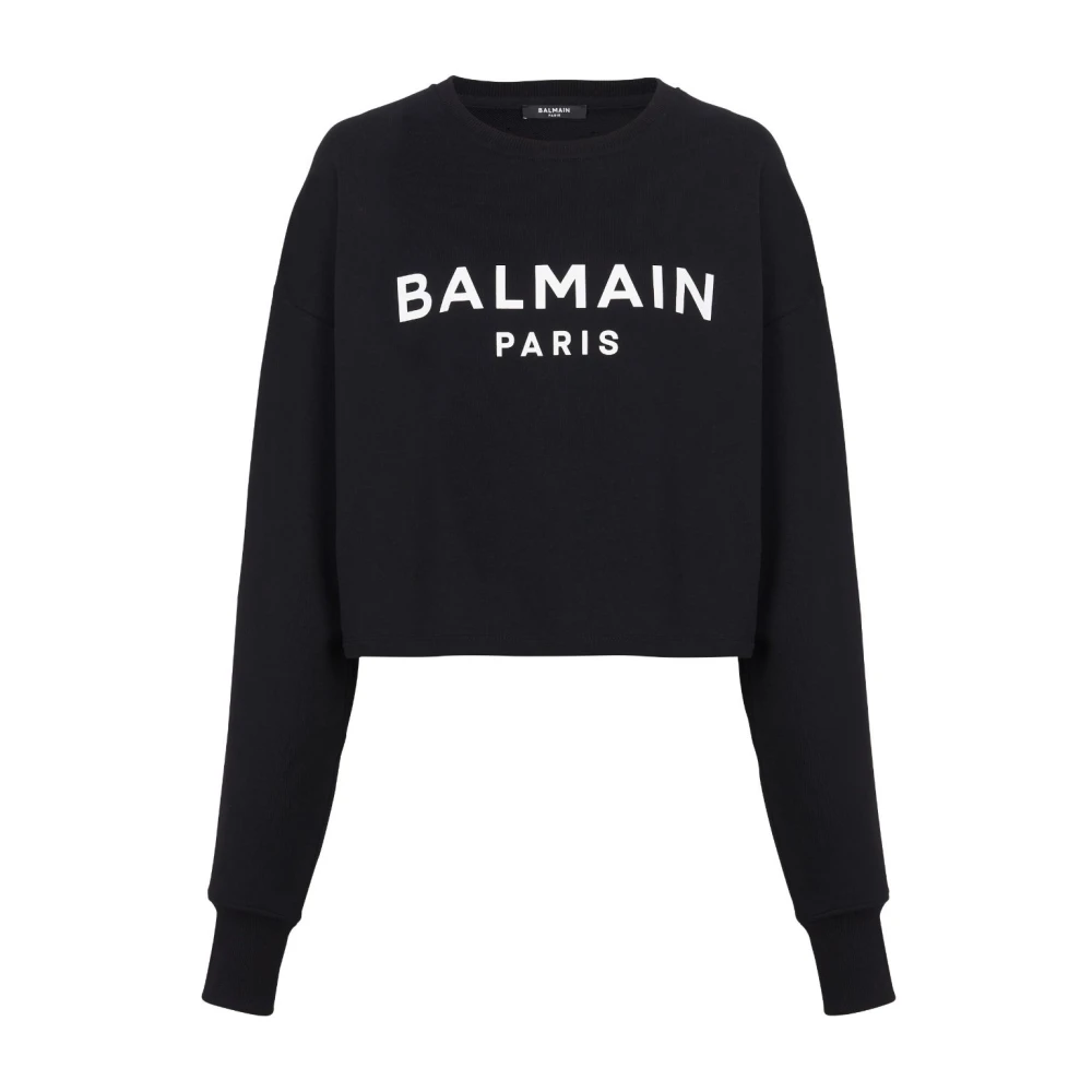 Balmain Geknipte sweatshirt Black Dames