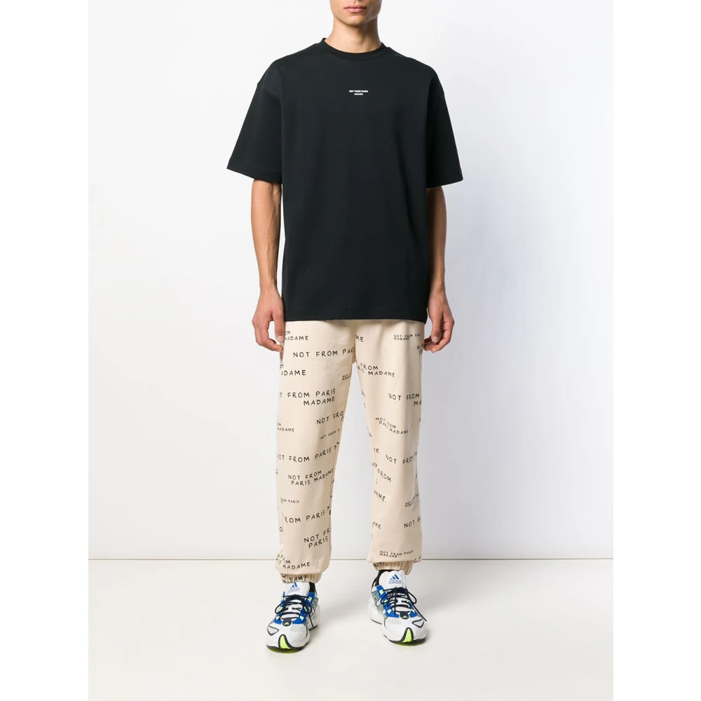 Drole de Monsieur Zwart T-Shirt Klassieke Stijl Black Heren
