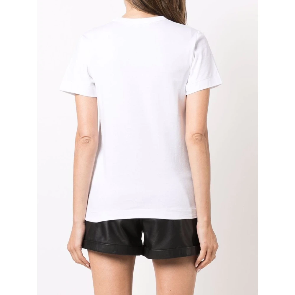 Comme des Garçons Play Zwart Hart Logo T-Shirt White Dames
