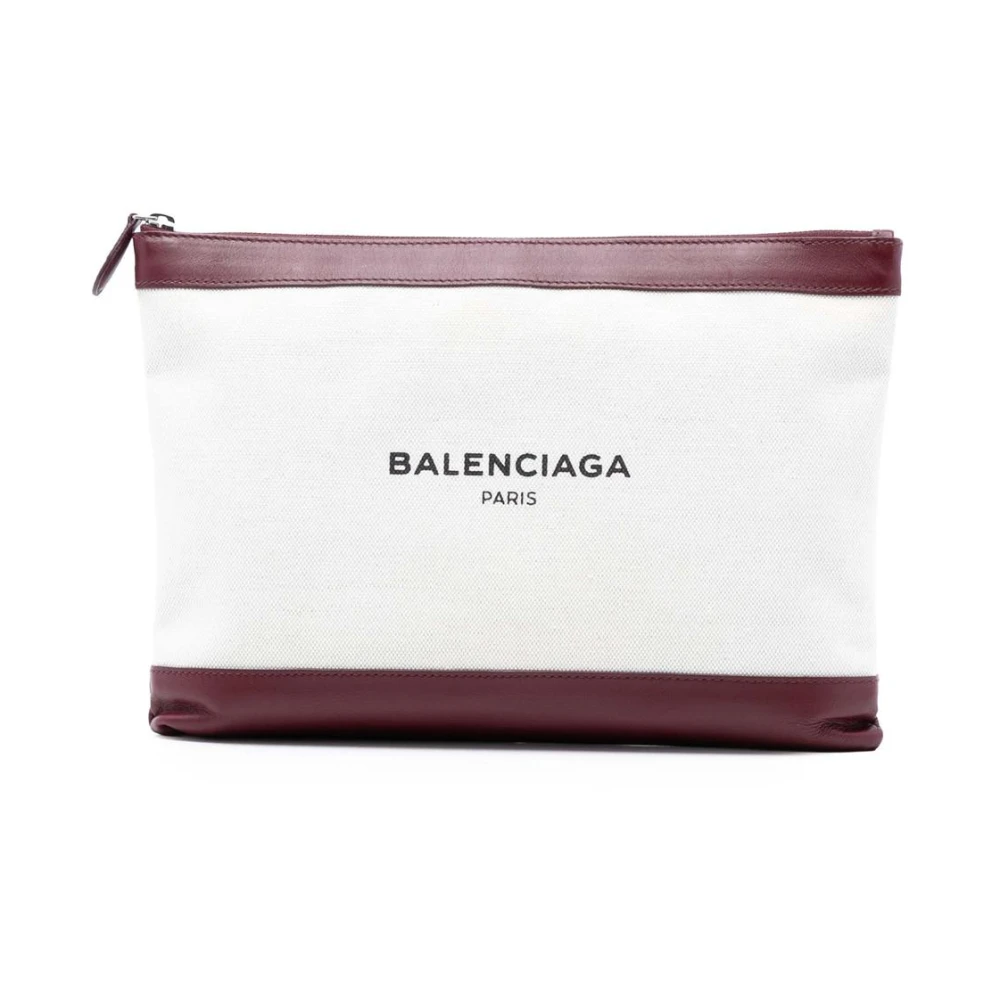 Balenciaga Vintage Women's White Pre-Owned Canvas Pouch