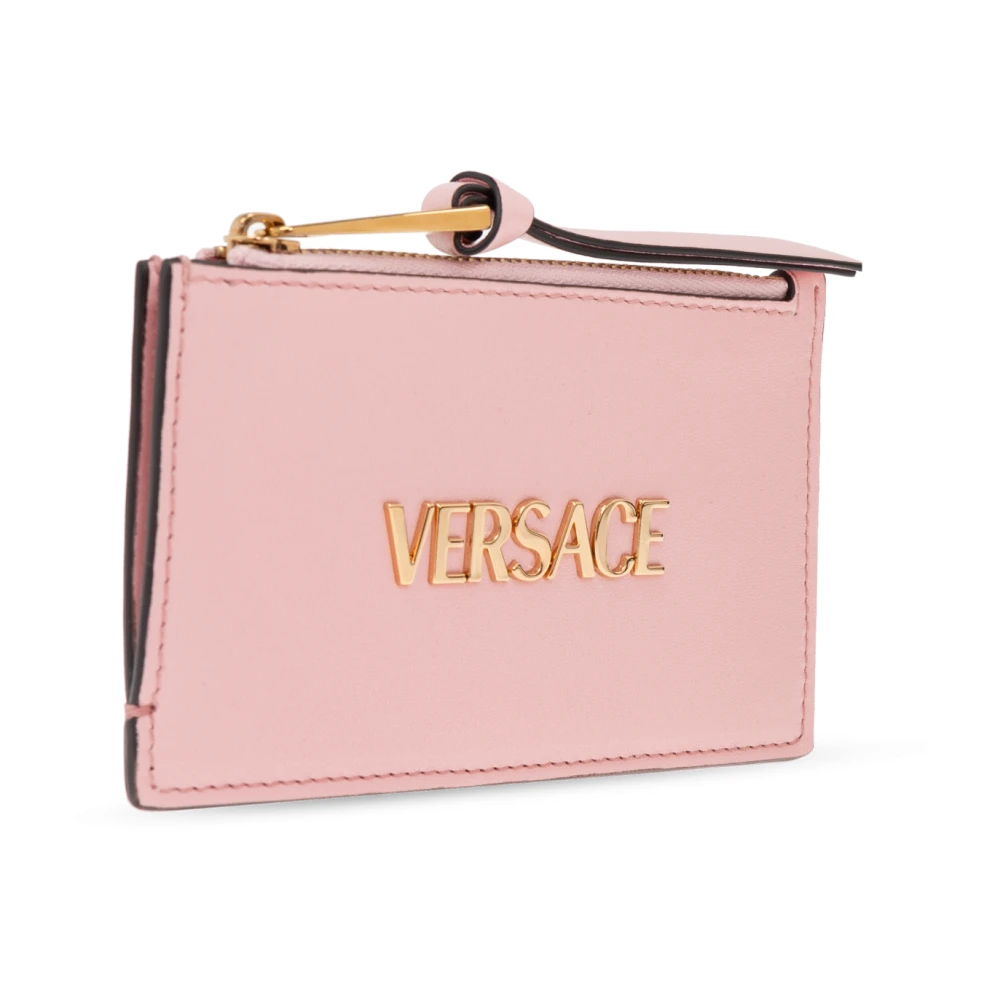 Versace Leren kaarthouder Pink Dames