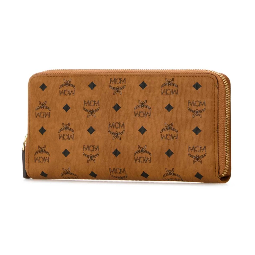 MCM Canvas Aren Portemonnee met Print Design Brown Dames