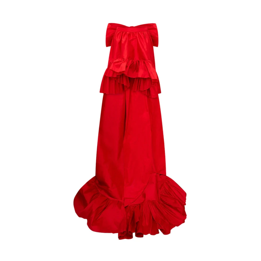Loveshackfancy Dramatische Taffeta Rok met Sleep Red Dames