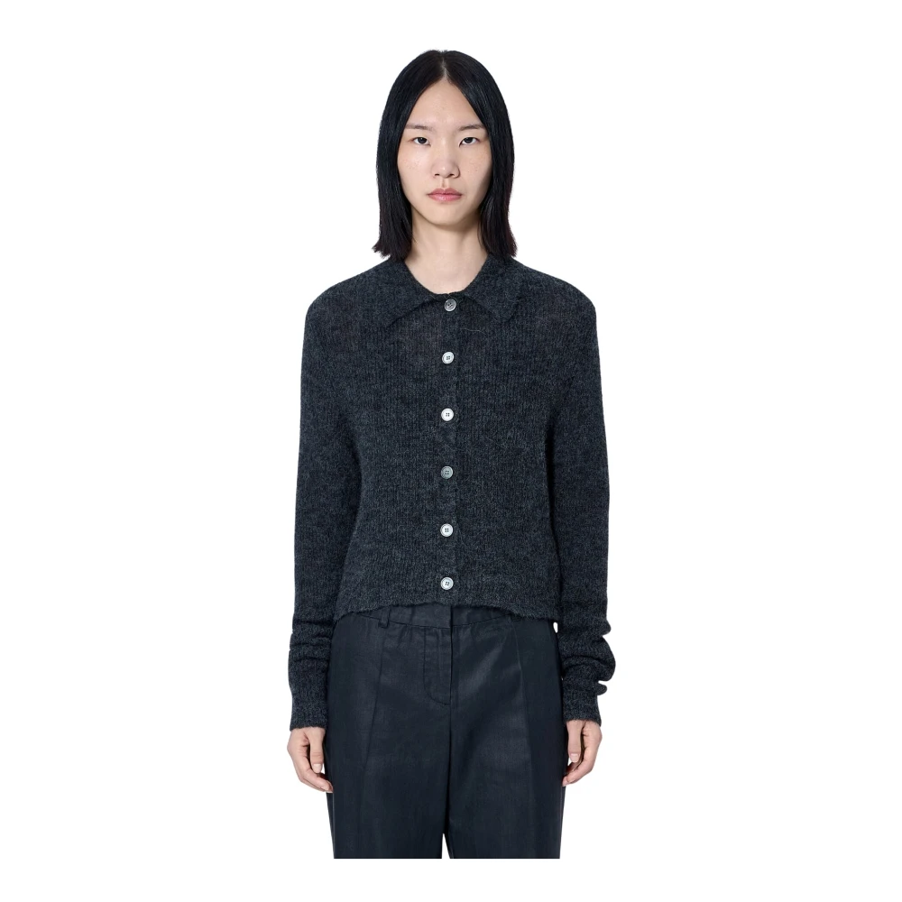 Our Legacy Black Cardigans, Female, M, Mazzy Polo Cardigan