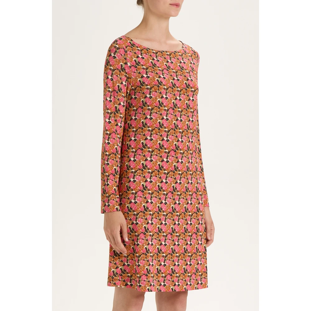 Maliparmi Gedrukte Jersey Boothals Jurk Multicolor Dames