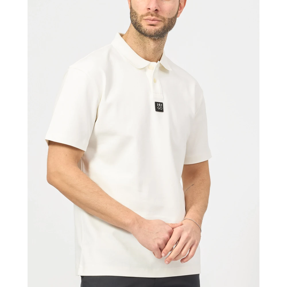 Hugo Boss Zachte witte polo shirt regular fit White Heren