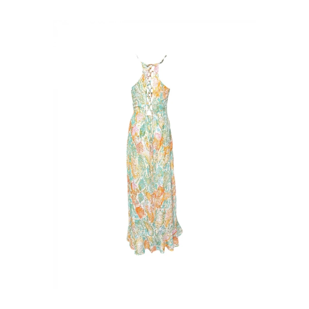 Molly Bracken Gedrukte Lange Jurk met Gekruiste Bandjes Multicolor Dames
