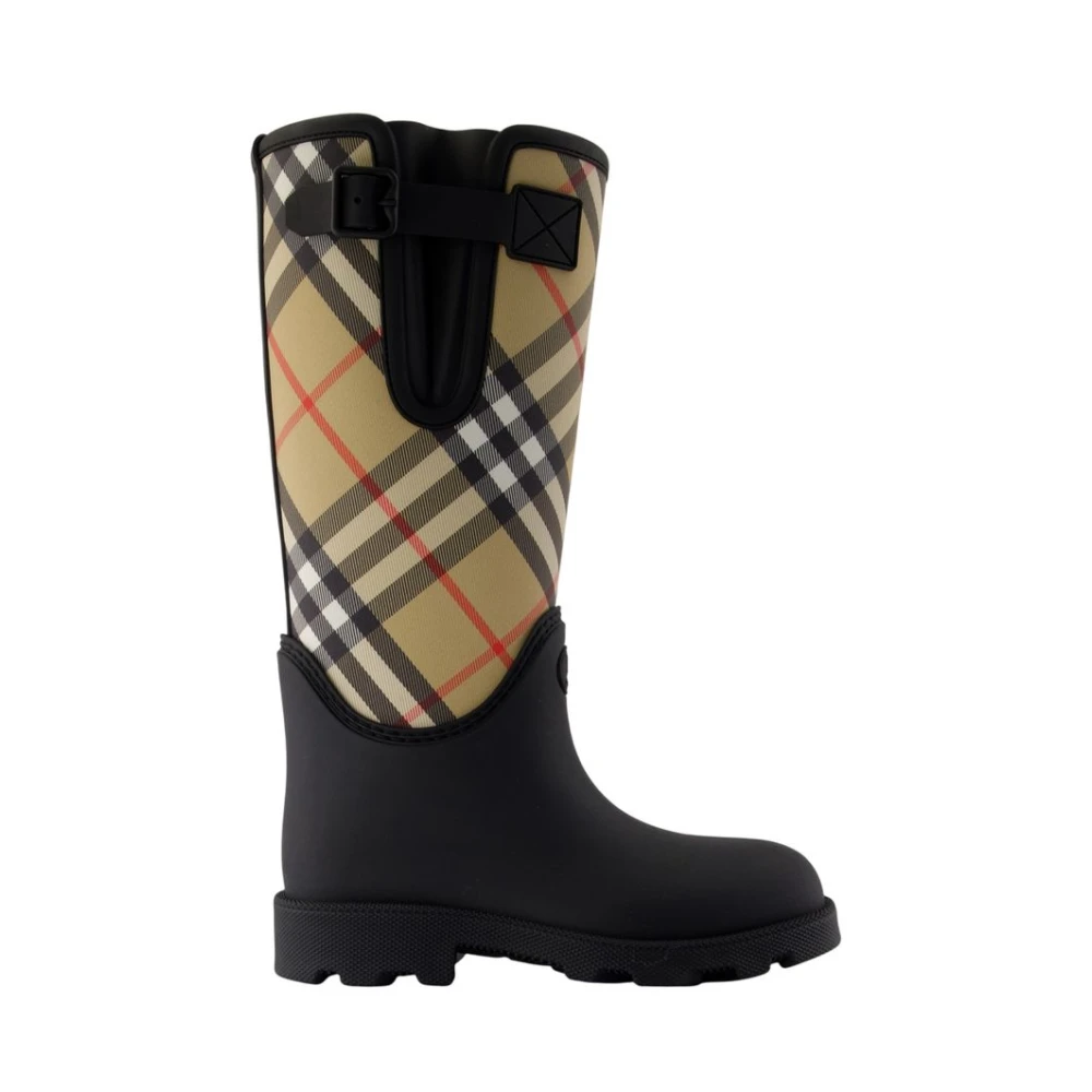Burberry Black Wellies, Female, 8 Uk, Marsh Stamp High Boots