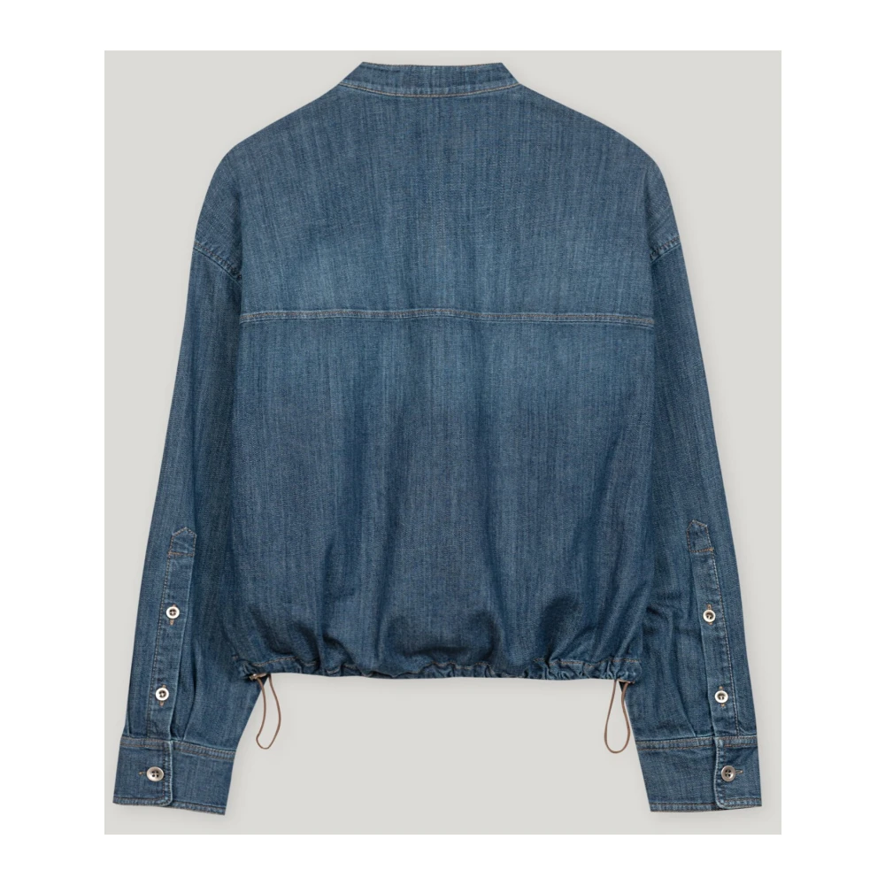 LUISA CERANO Denim Blouson Jack met Enzyme-Wash Blue Dames