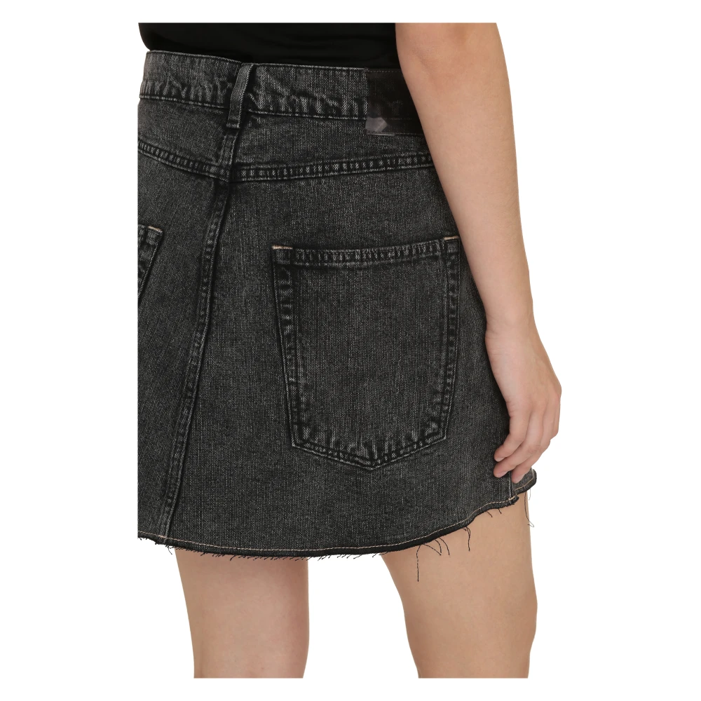 Our Legacy Denim Mini Rok met Achterlogo Gray Dames